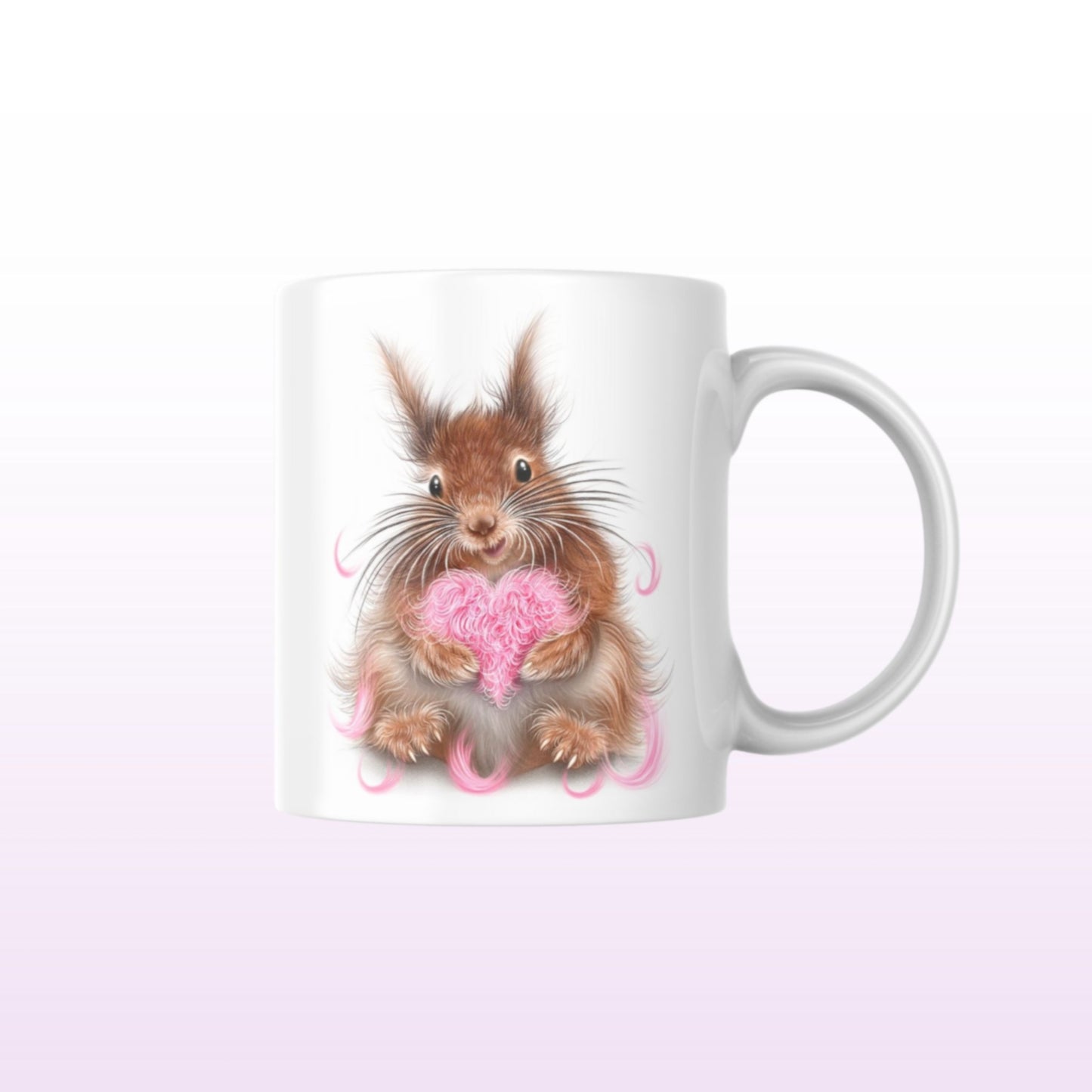 Squirrel and Heart pillow -Mug 