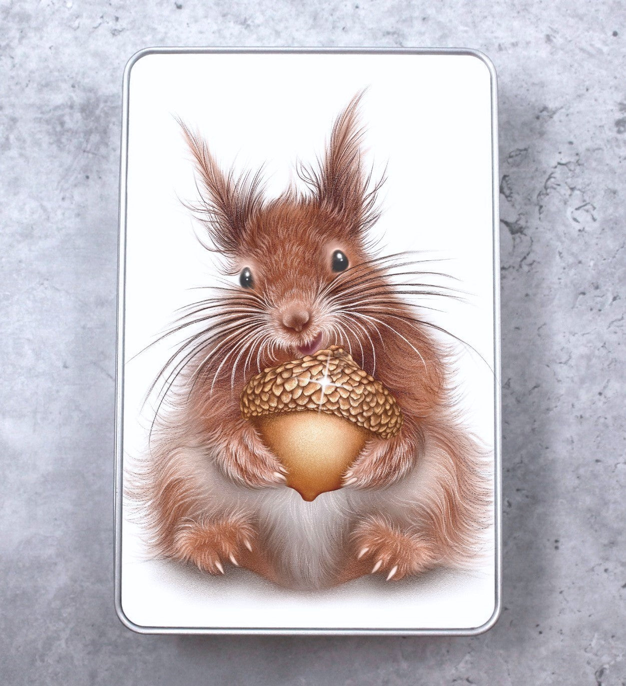 Squirrel and Acorn Tin Box