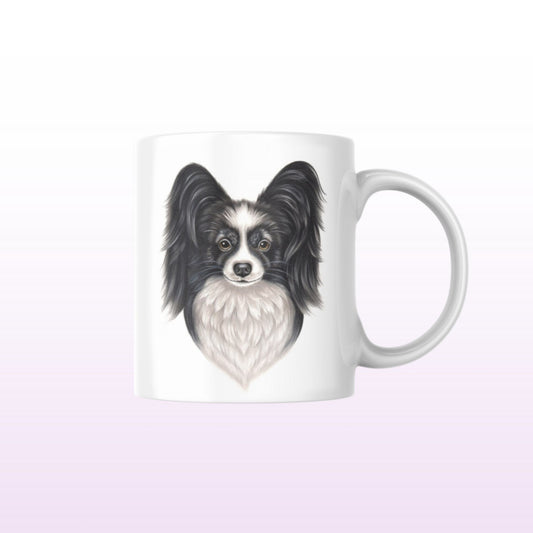 Perhoskoira Mustavalkoinen Papillon -Muki (Koirarodut) - ArtByAnnaK