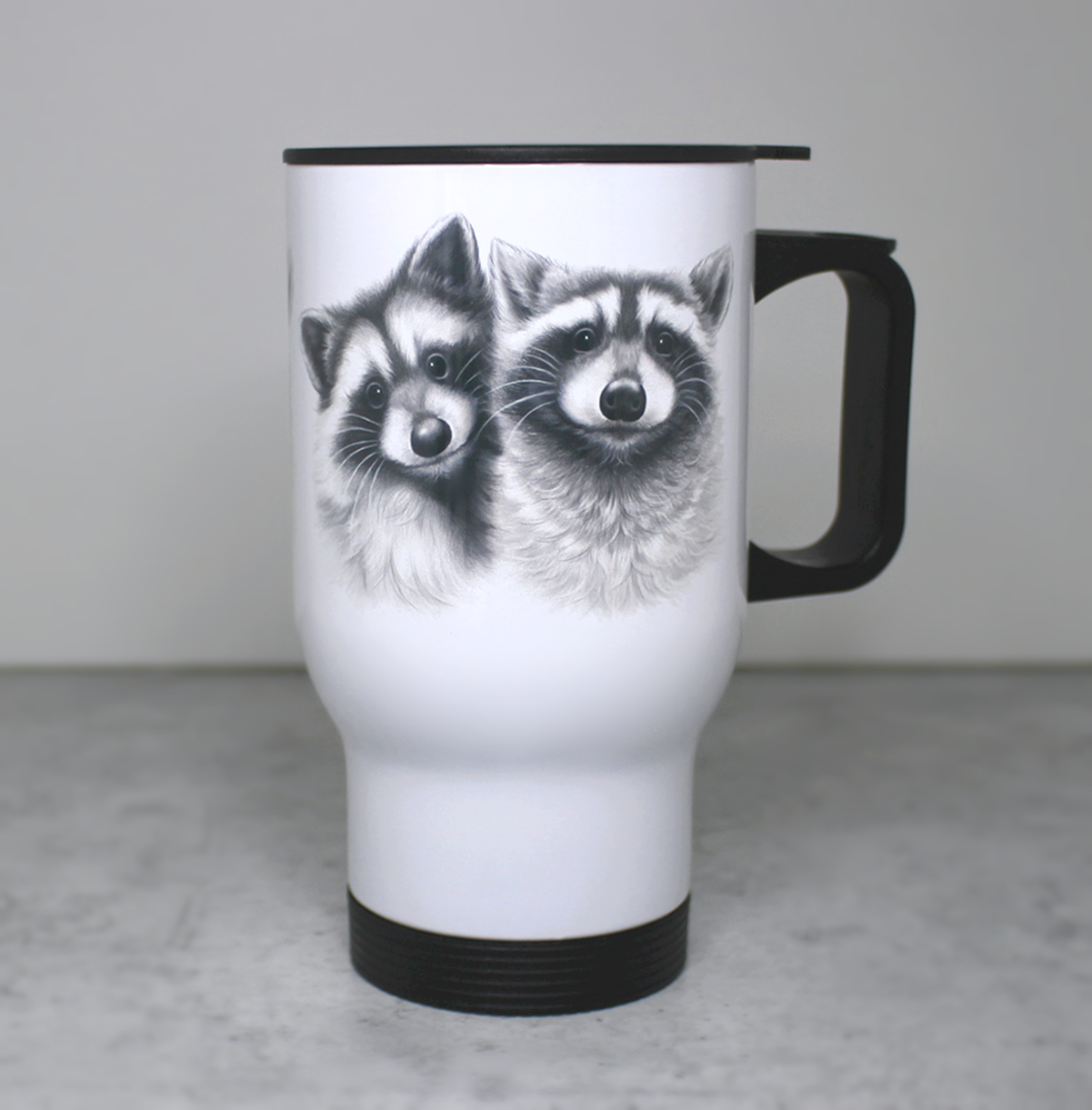 Raccoon Couple -Thermos Mug