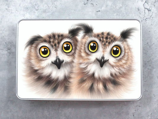 Owl Pair - Tin Box