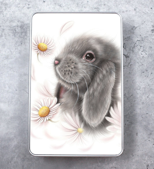 Bunny and flowers - Tin box
