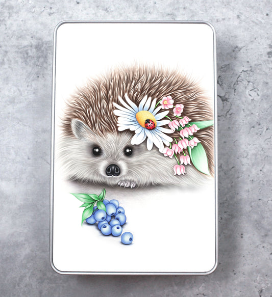 Hedgehog and Blueberries - Tin Box