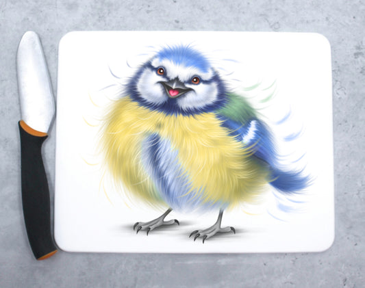 Lintu -Leikkuulauta (Sinitiainen) - ArtByAnnaK