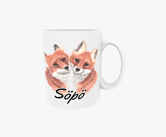 Söt / Rävpar - Textmugg