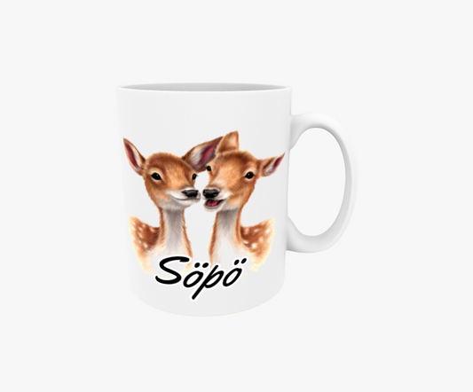 Söt / Hjortpar - Textmugg