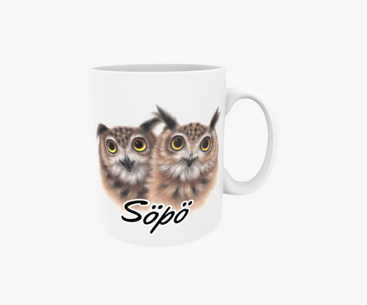 Söt / Ugglapar - Textmugg