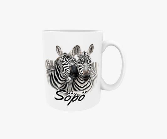 Söt / Zebrapar - Textmugg