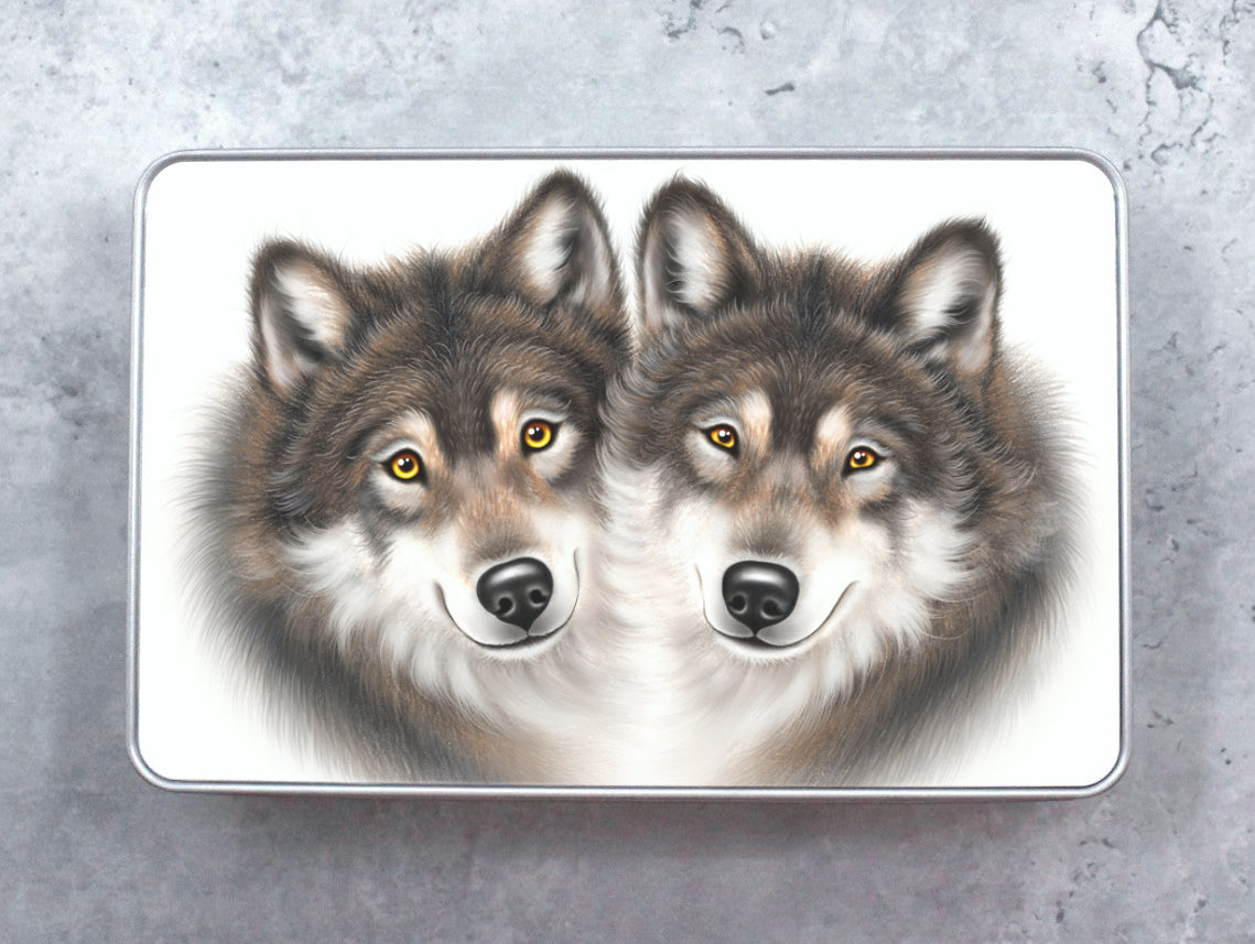 Pair of wolves - Tin box