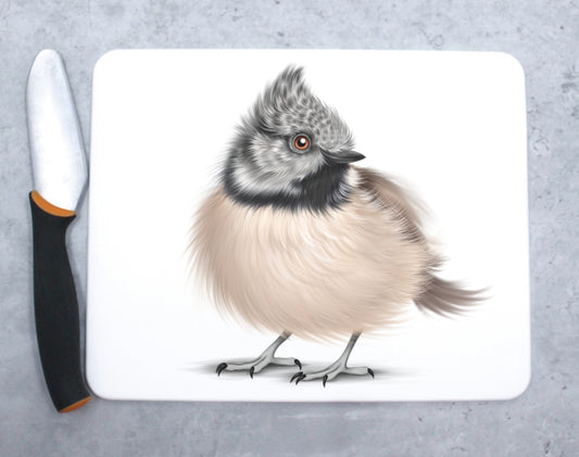 Lintu -Leikkuulauta (Töyhtötiainen) - ArtByAnnaK