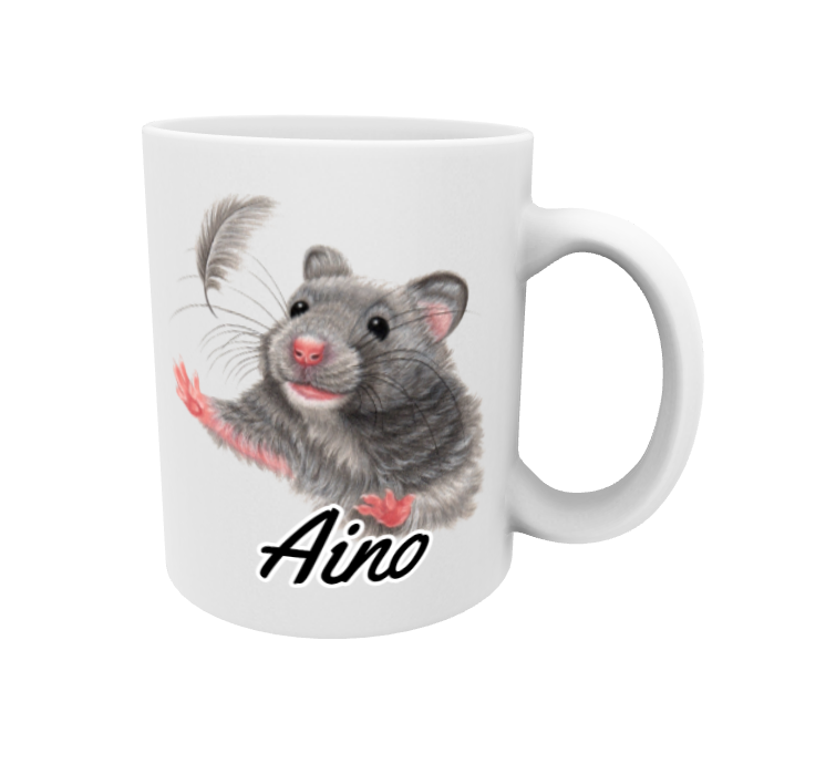 Aino / Mus och Fjäder - Namnmugg