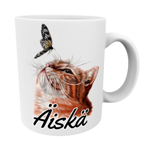 Äiskä / Kissa ja Perhonen -Muki