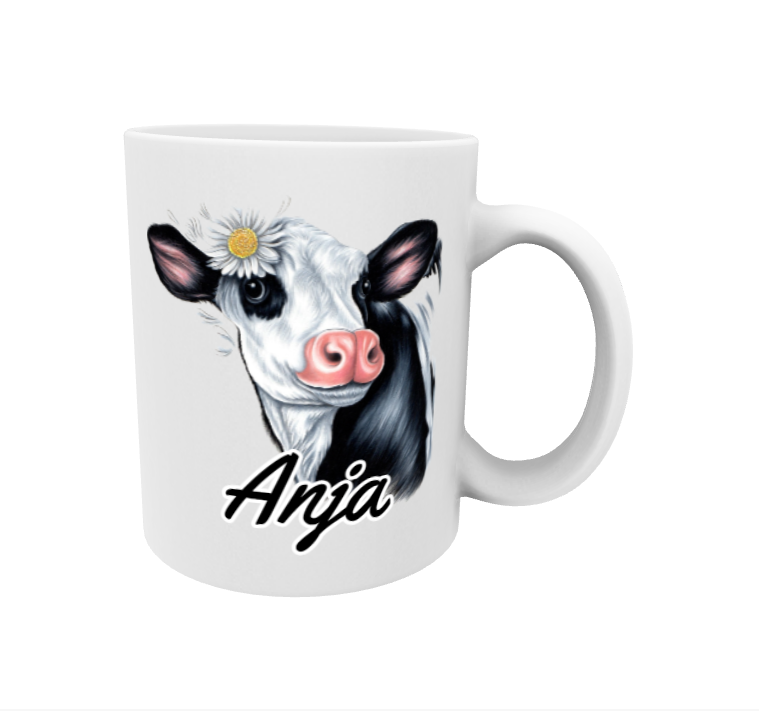 Anja / Mustavalkoinen Lehmä -Muki