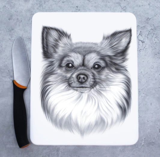 Chihuahua Pitkäkarvainen -Leikkuulauta (Koirarodut)