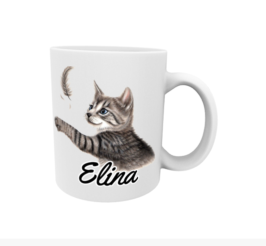 Elina / Harmaa Kissa ja Sulka -Muki