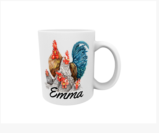 Emma / Kycklingfamilj - Namnmugg