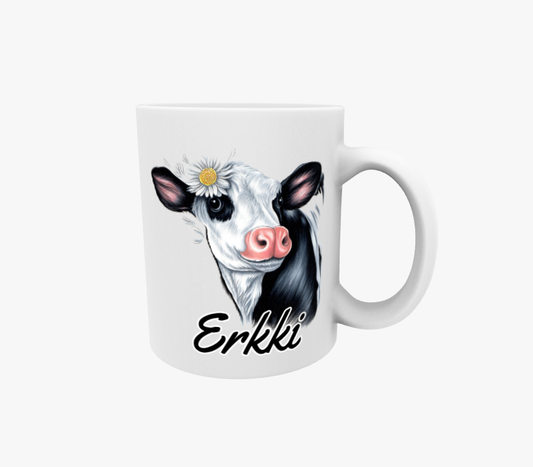 Erkki / Svartvit Ko - Namnmugg