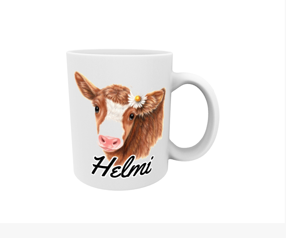 Pearl / Brown Cow -Name Mug