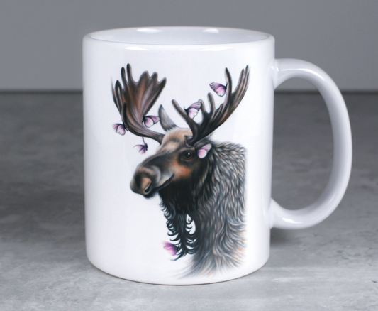 Älg och fjärilar mugg 