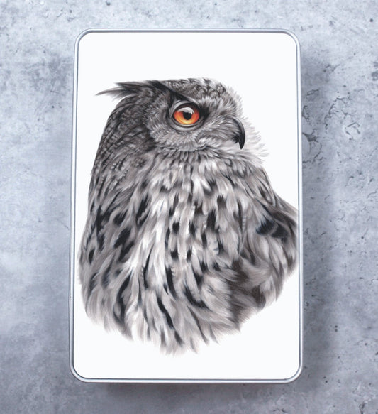 Owl Grey Tin Box (Owl)