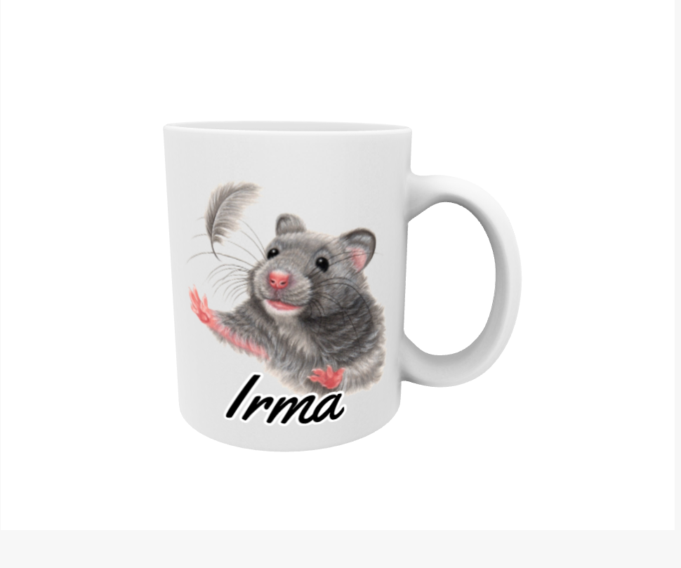 Irma / Mouse and Feather - Name Mug