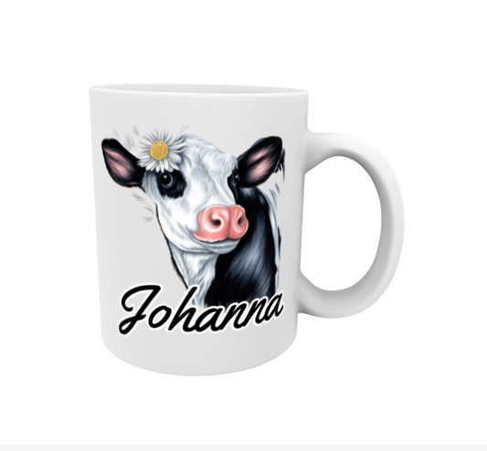 Johanna / Svartvit ko-mugg