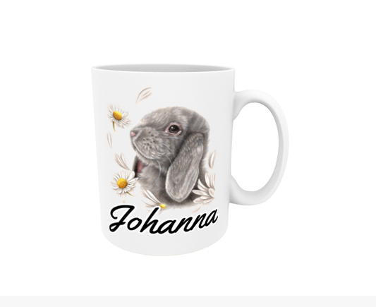 Johanna / Bunny and Flowers - Name Mug