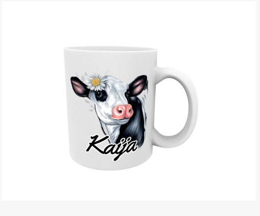Kaija / Svartvit Ko - Namnmugg