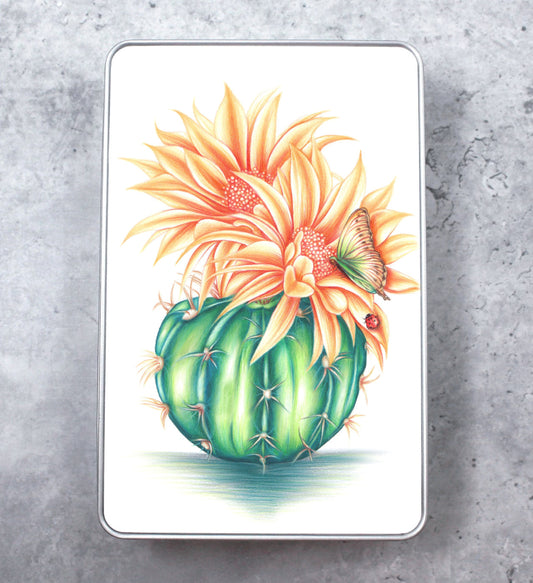 Cactus and Flowers Tin Box
