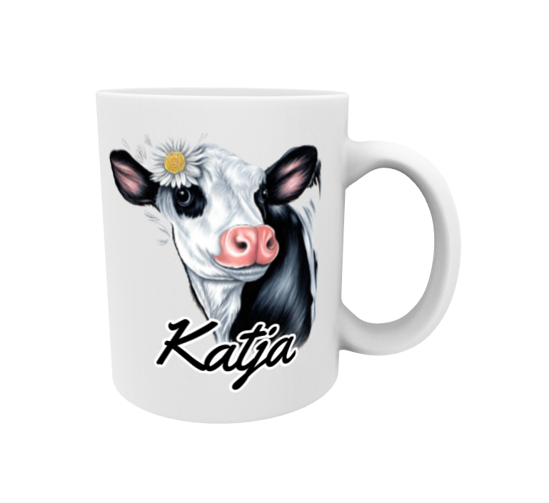 Katja / Mustavalkoinen Lehmä -Muki
