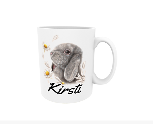 Kirsti / Bunny and Flowers - Name Mug