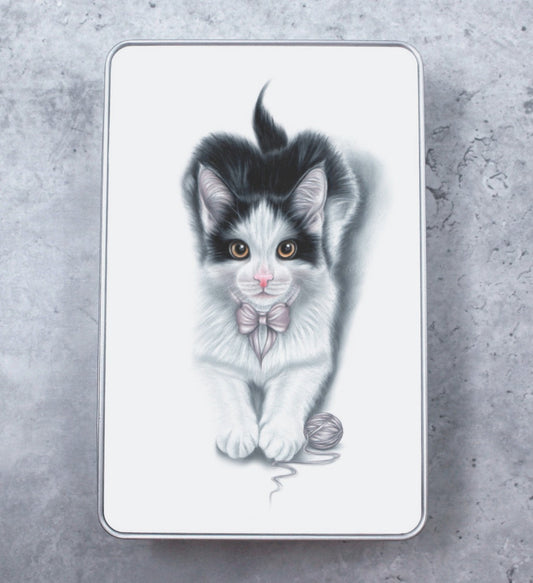 Black and White Cat Tin Box (Cat Breeds)