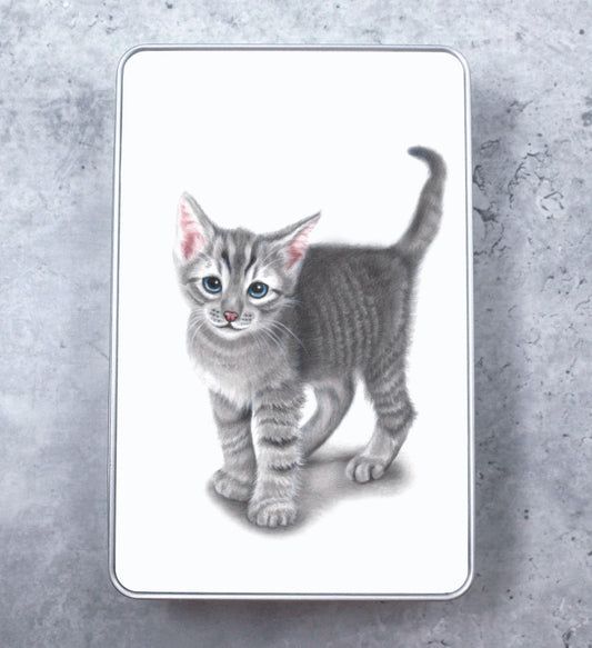 Grey Kitten Tin Box (Cat Breeds)