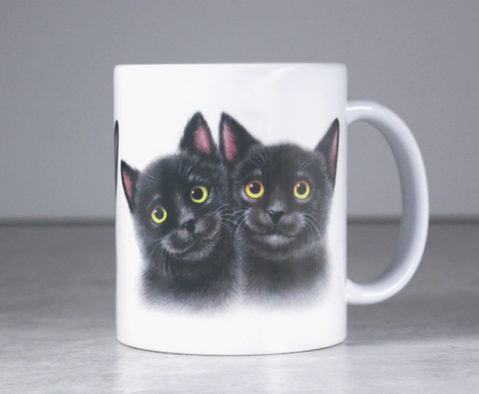 Svart kattpar - Mugg (Kattmugg, Kattunge, Kitty) 