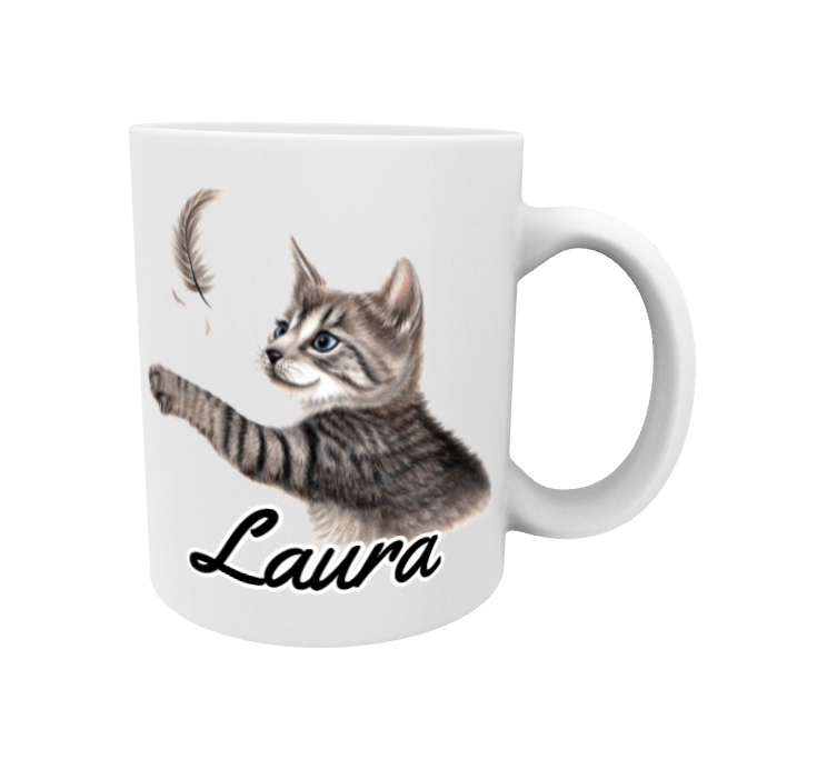 Laura / Harmaa Kissa ja Sulka -Muki