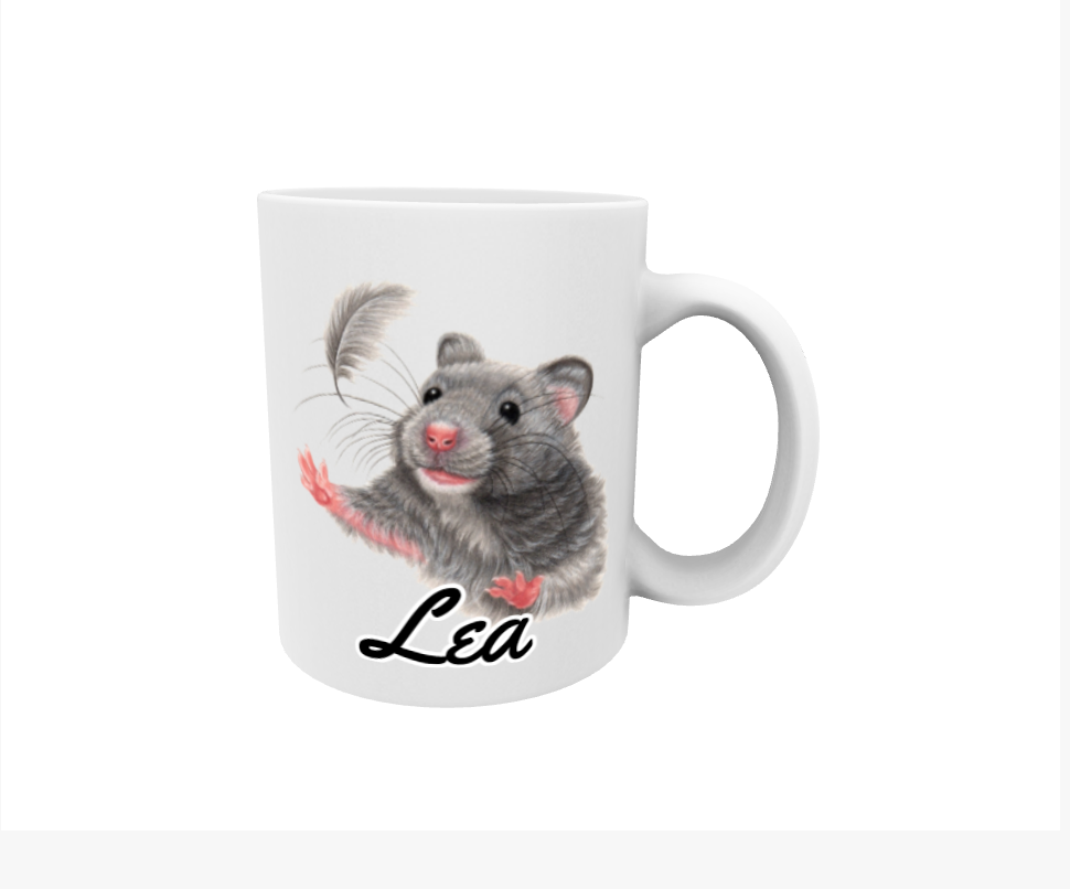 Lea / Mouse and Feather - Name Mug