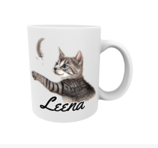 Leena / Harmaa Kissa ja Sulka -Muki