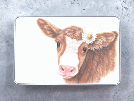 Cow Brown Tin Box