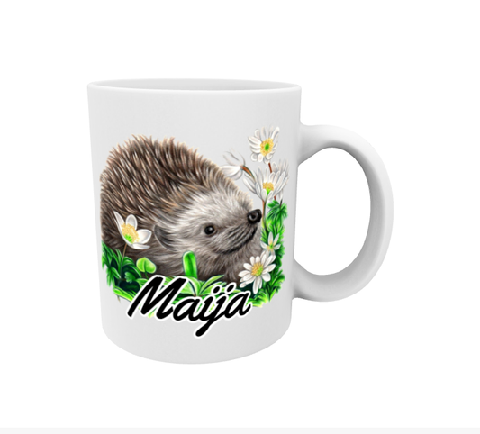 Maija / Igelkott och blommor mugg