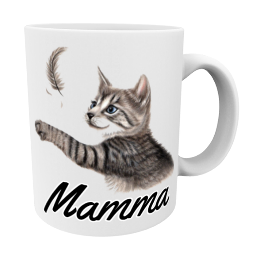 Mamma / Gråfjäderkatt - Mugg