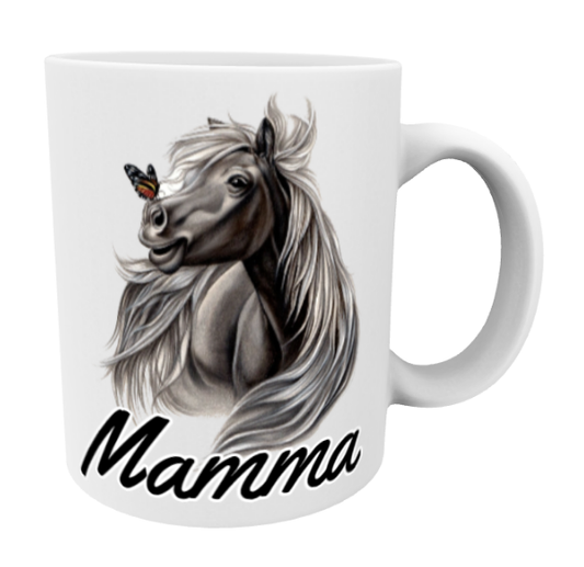 Mamma / Häst och Fjäril Mugg