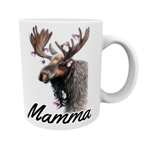 Mamma / Hjort och fjärilar mugg