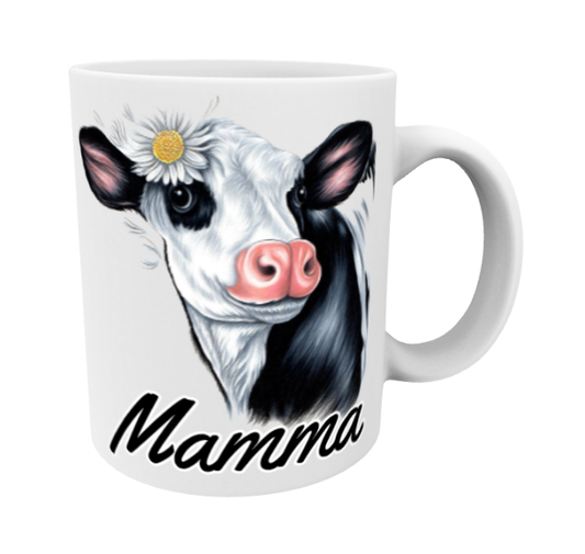 Mamma / Lehmä Mustavalkoinen -Muki