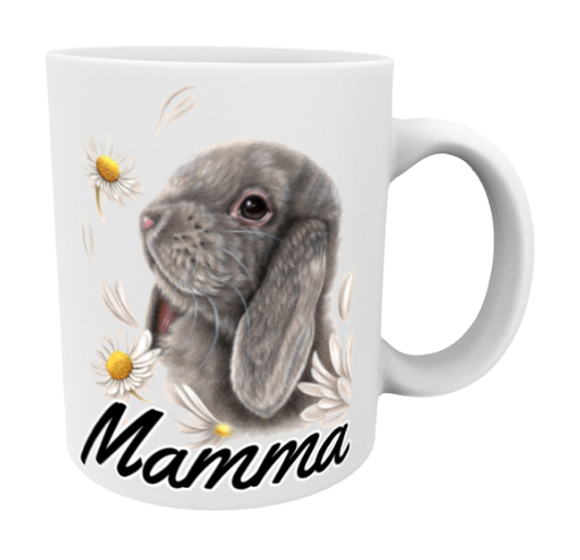 Mamma / Kanin och blommor Mugg