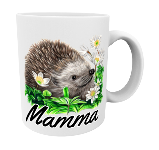 Mamma / Igelkott och Blommor Mugg