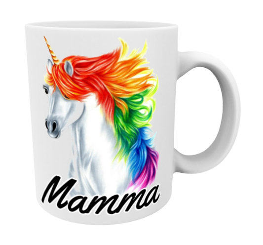 Mamma / Enhörning Regnbågsmugg
