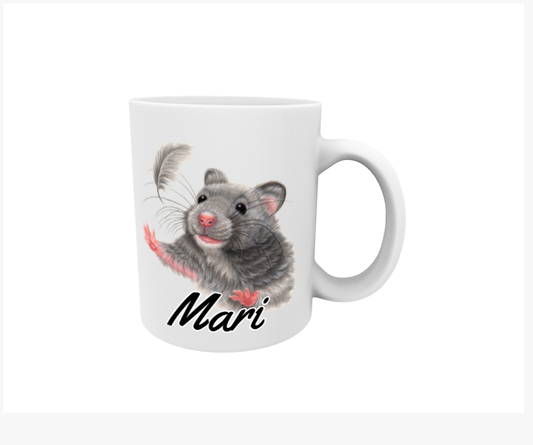 Mari / Mus och Fjäder - Namnmugg