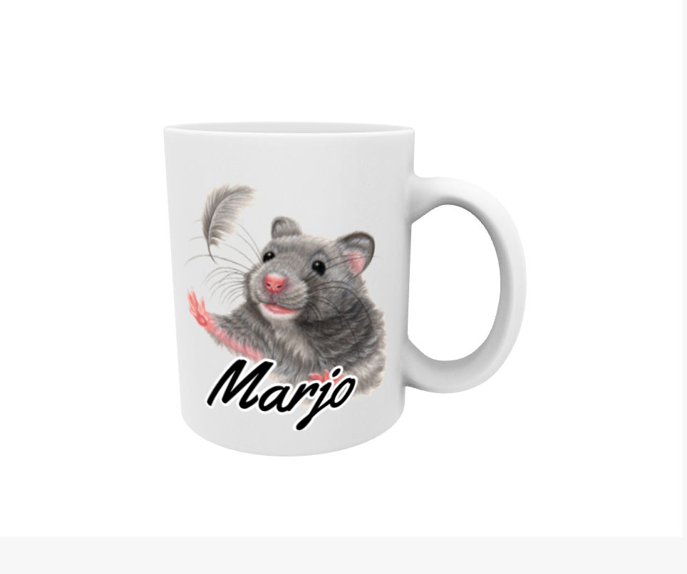 Marjo / Mouse and Feather - Name Mug