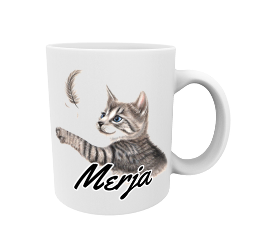 Merja / Harmaa Kissa ja Sulka -Muki