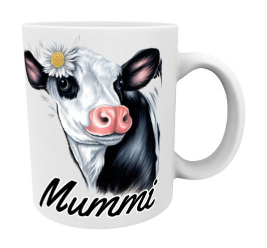 Mummi / Lehmä Mustavalkoinen -Muki